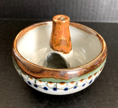 Handmade Incense Sage Burner Holder Pottery Signed Clay Glazed Stoneware Mexico