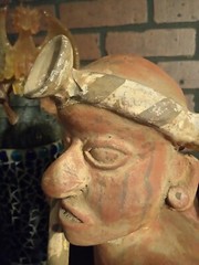 14″ Western Mexico Pre-Classic Style Reproduction Clay Warrior Figure (Modern)