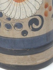 Vintage Tonala Mexico Burnished Clay Pottery Vase – floral and peacock