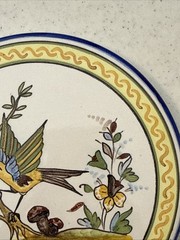 Talavera Trivet Hot Plate Hand Painted Mexico Gorgeous! 6.5″ Round BIRD YELLOW