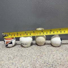 4 Vtg Miniature Hand Painted Mexican Folk Art Terra Cotta Clay Pottery Vases SEE