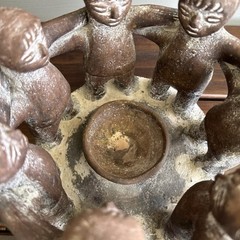 Vintage Large Mexican Pottery Circle Of 7 Friends Candle Holder Mexico Decor