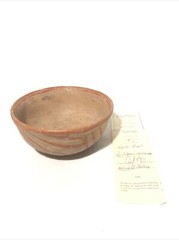 Pre-Classic 100-300 AD Nynte Pottery Bowl w. Red Painted Design.6”Rx3”T -Museum