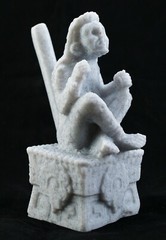 Aztec Xochipilli Death Whistle God of Ecstasy Art & Music White Marble PLA 3D