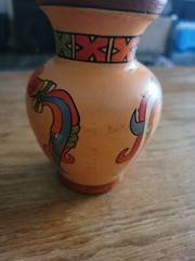 Belize Handmade Pottery Vase 7″ Folk Art Decor Tribal Art Clay