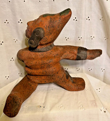 PRE COLUMBIAN MAYAN ARTIFACT LARGE CLAY POTTERY MONARCH KING SATUTE ESTATE