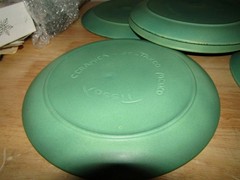 SET OF 6 GREEN FELIX TISSOT TAXCO 10″ DINNER PLATES CERAMIC MID CENTURY ART