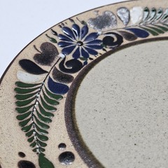 Vintage Netzi Pottery Sandstone Tonala Plate Floral – Signed