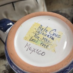 2 Mexican Talavera Art Pottery Coffee Mug Cup Floral Pattern Mexico