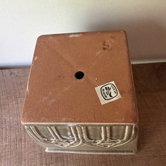 Handmade Mexican Terracotta Pottery Sage Green Glazed Planter 5 1/2” New