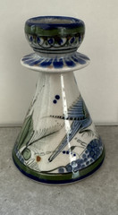 Ken Edwards Tonala Candle Holder Single Mexico Folk Art Signed KE Vintage Ht. 4″