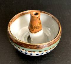 Handmade Incense Sage Burner Holder Pottery Signed Clay Glazed Stoneware Mexico