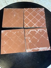 SET 4 Terracotta Gloss 4″ tile Mexico Classic cobalt blue yellow mediterranean