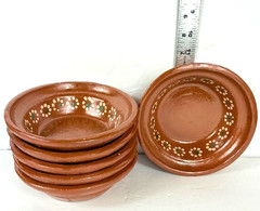 Mexican Redware TerraCotta Clay Barro Bowls ~ 6 3/4″ Set of 6 (SEE BELOW)
