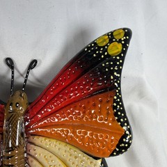 Vintage Handmade Mexican Ceramic Butterfly Wall Hanging Folk Art 6×7″ Decor