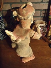 14″ Western Mexico Pre-Classic Style Reproduction Clay Warrior Figure (Modern)