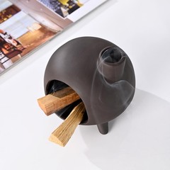 Handmade Ceramic Palo Santo Holder Burner – Mini Chimenea Incense Dish for Pa…