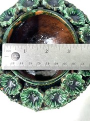 Green Glazed Hilario Alejos Madrigal Michoacan Pottery Pineapple Pot w/ Lid 7”