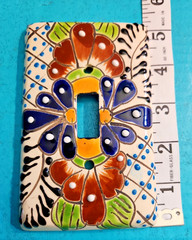 Talavera Single Light Switch Plate Cover Hand Painted Pottery Art Mexico