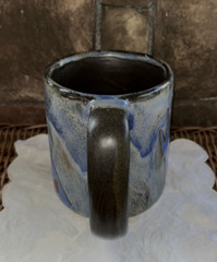Mara of Mexico Stoneware Mug PEACE Sign Symbol Red Heart Handmade Hand Painted
