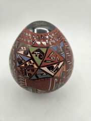 Mata Ortiz Pottery Artist Meimo Varelo Mexican Pottery Seed Pot 6″H 4.5″W