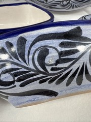 Mexican Talavera Pottery 7pc Hand Painted Chip Salsa Condiment Serving Dish Set