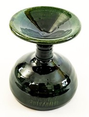 4 MEXICO OAXACA FOLK ART LOZA VERDE GREEN GLAZED CERAMIC MEZCAL COPITA CUP GLASS