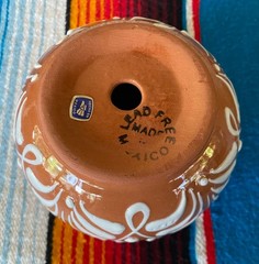 Mexican Ceramic Flower Pot Planter Folk Art Pottery Handmade Talavera #1