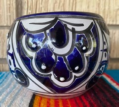Mexican Ceramic Flower Pot Planter Folk Art Pottery Handmade Talavera #1