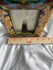 Talavera Mexico Pottery Photo Picture Frame Table Top Hand Painted Marked