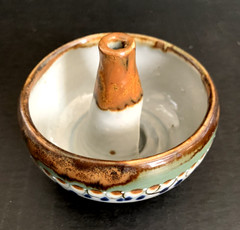 Handmade Incense Sage Burner Holder Pottery Signed Clay Glazed Stoneware Mexico