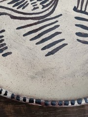 Tzintzuntzan Pottery Plate Michoacán Mexico Hand Painted Single Bird Unsigned