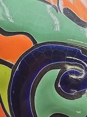 Mexican Folk Art Talavera Pig Pottery Figure Hand Painted Green Multi Color 13×9