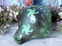 Green Clay Conch Shell Pre-Columbian Symbol Handmade Michoacán Mexican Folk Art