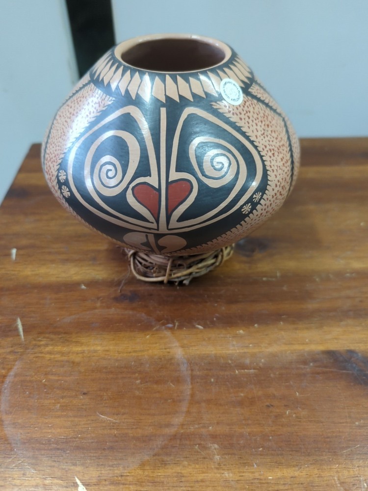mata ortiz pottery Gloria Hernandez Spider Design Pot Planter