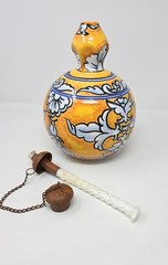 Tierra Fina Hand Painted Mexican Table Top Torch 11 ” Tall – Yellow