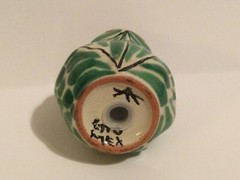 Mexican Pottery Handpainted single Frog Salt Shaker signed approx 3.25″