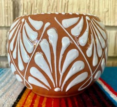 Mexican Ceramic Flower Pot Planter Folk Art Pottery Handmade Talavera #2