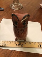 Vintage Mid Century Modern Signed Tonala Jal Mexico Pottery Owl 6 3/8” Tall
