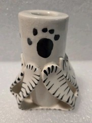 Dorothy Steele Modern Art Pottery Fun Cat Bud Vase Taper Candle Holder Signed