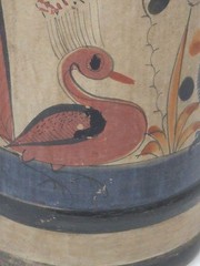 Vintage Tonala Mexico Burnished Clay Pottery Vase – floral and peacock