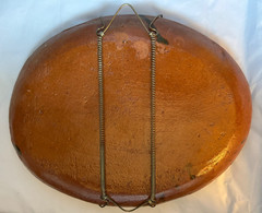 Patamban Mexican Platter VINTAGE Handpainted green c1970 fabuloso!!! 10″