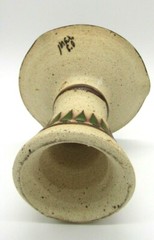 Beautiful Floral Single Mexico Tonala Sand Pottery Candle Holder 6 1/2″ H – 5″ D
