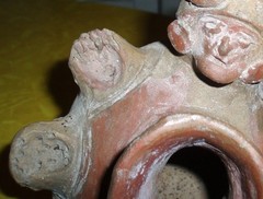 MUSEUM QUALITY PRE COLUMBIAN MAYAN CEREMONIAL REDWARE POTTERY BOWL ARTIFACT FACE