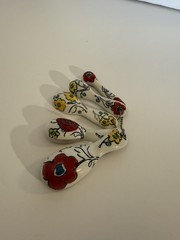 Measuring Spoon Set of 5 Mexican Pottery Hand-Painted Floral Colorful