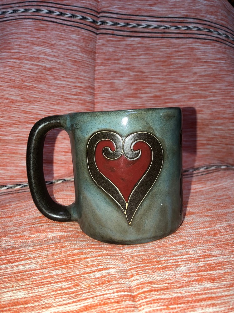 Heart MaraPottery Mug in lead free stoneware 16oz; 510V1