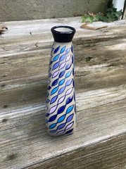 Vtg 1996 Javier Servin Mexico 8” Triangle Mexican Pottery Geometric Modern Vase