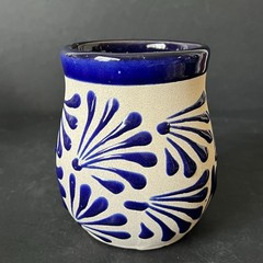 Ceramex Pottery Brand Blue Mug Handmade & Painted in Mexico New With Tags