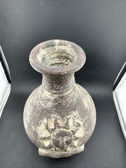 Vintage Mexican Handmade Burnished Clay Tabletop Chiminea UnMarked