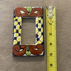 Mexican Talavera Art Pottery Ceramic Handmade Single Switch Plate Cover 3×5”